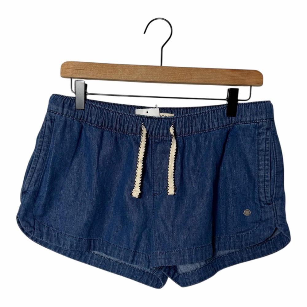 ROXY IMPOSSIBLE DRAWSTRING DENIM SHORTS COTTON NWT SIZE M